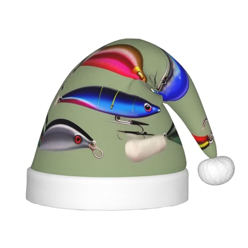 HJLUUFT Weihnachtsmütze im Fischköder-Stil, Weihnachtsmannmütze, Weihnachtsmütze für Kinder, für Weihnachten, Party, Dekorzubehör HJLUUFT Weihnachtsmütze im Fischköder-Stil, Weihnachtsmannmütze, Weihnachtsmütze für Kinder, für Weihnachten, Party, Dekorzubehör von HJLUUFT