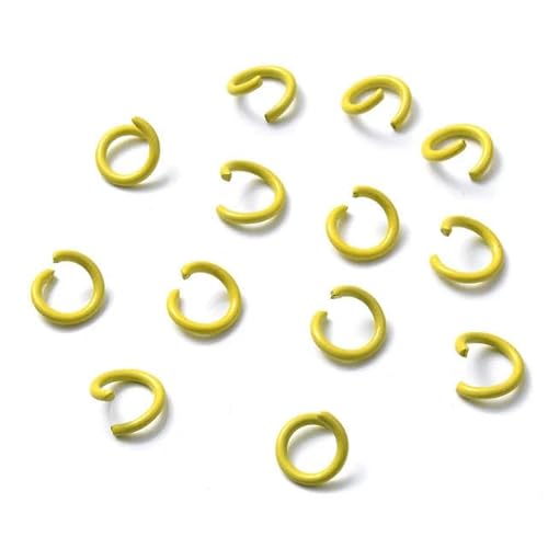 100 Stück/Lot offene Metallringe, einzelne Schlaufen aus Metall für DIY-Schmuckherstellung, Armband, Halskette, Biegeringe, geteilter Ring, 6/8/10 mm, gelb, 6 mm von HJQASM