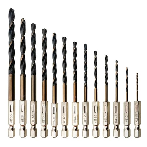 Spiralbohrer-Set mit Sechskantschaft, for Holz und Metall, Lochschneider, Kernbohrwerkzeug, Kobaltbohrer, 1,5 2 2,5 3 3,5 4 5 6 mm(3pcs 6.0mm) von HJQFVASQ