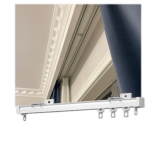 HJXGQJM Deckenvorhangschiene, Schweres Aluminium Vorhangschiene, Vorhangschiene Mit Stummen Rollen, Für Schwere Große Vorhänge, Vorhangschienen Und Beschläge (Color : White, Size : 5m/16.4ft) von HJXGQJM