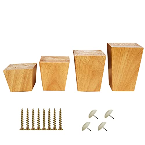 Sofafuß Möbelbeine - Holz Möbelfüsse 4 Stück, Mit Schrauben, Einfache Installation, for Nachttische Niedrige Hocker, Nussbaum 6cm 8cm 10cm 12cm, DIY Tischbeine Schrankfüsse Möbelfüße ( Color : Wood , von HJXGQJM