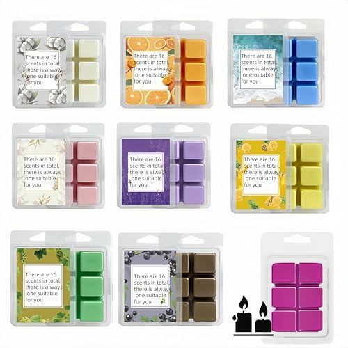 HJYDGJ 16 Farben Sojawachs Raumduft Duftkerze Herbst Duftwachs für Duftlampe Wax Melts Sojawachs Duftwachswürfel Natürliches Wax Melts Sojawachs Schmilzt Herbst Duftwachs Wax Melts für Duftlampe von HJYDGJ