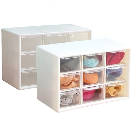 HJYDGJ 2 Stücke drawers aufbewahrung schubladen aufbewahrungsbox schubladen aufbewahrungsbox mit schubladenschubladen box sortierboxen schreibtisch organizer mit schubladen-Weiß von HJYDGJ