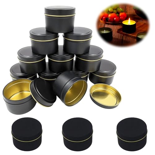 Kerzendosen Leer Mit Deckel, 15 Stück Kerzengläser Leer Mit Deckel, Leere Dosen Für Kerzen, Schraubdeckel Metalldosen 50 * 40mm Für DIY Kerzen Handwerk Schmuck Kerzenherstellung (black) Kerzendosen Leer Mit Deckel, 15 Stück Kerzengläser Leer Mit Deckel, Leere Dosen Für Kerzen, Schraubdeckel Metalldosen 50 * 40mm Für DIY Kerzen Handwerk Schmuck Kerzenherstellung (black) von HJYDGJ