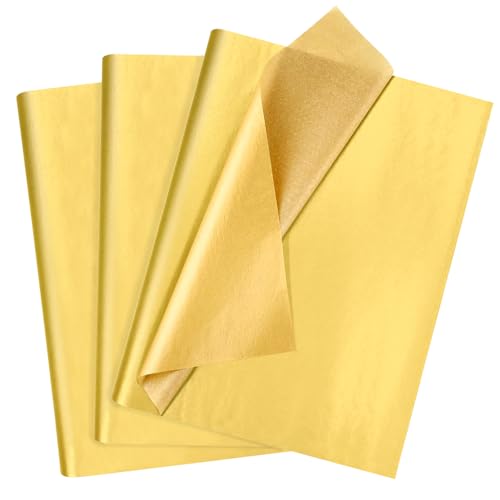 60 Blatt goldenes Seidenpapier, 50 x 35 cm, metallisches Geschenkpapier für Hochzeit, Geburtstag, Jubiläumsfeier, Valentinstagsdekoration 60 Blatt goldenes Seidenpapier, 50 x 35 cm, metallisches Geschenkpapier für Hochzeit, Geburtstag, Jubiläumsfeier, Valentinstagsdekoration von HJYODY