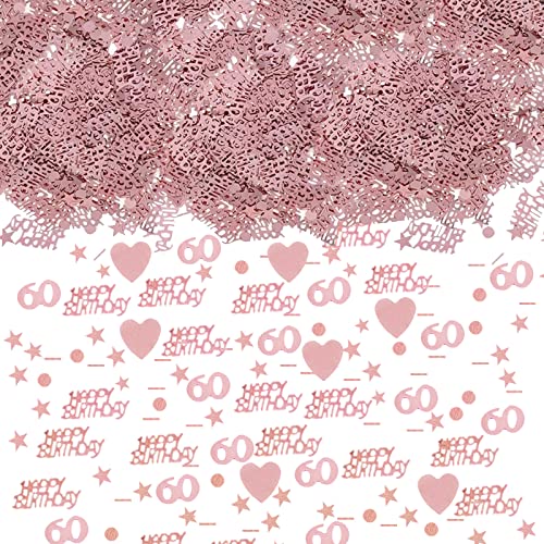 HJYZY 1650 Stück Happy Birthday Roségold Konfetti - Dekoratives Herz Konfetti Perfekt für Tischdekorationen Partyzubehör (60) von HJYZY