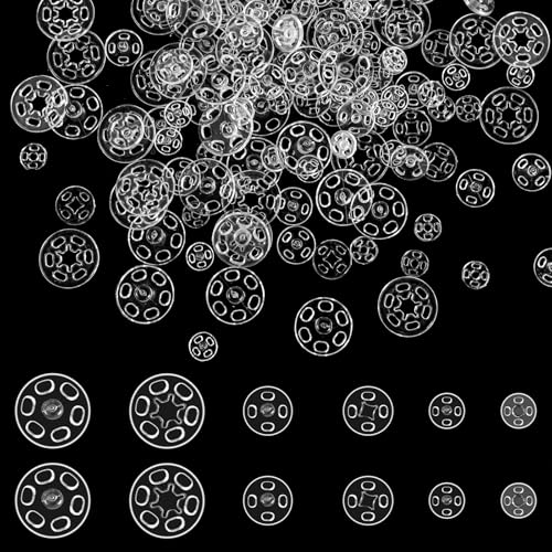 HJZHII 120 Sets Sew on Snap Buttons, 7mm 10mm 15mm Invisible Plastic Snap Buttons Clear Press Button Round Snaps for Sewing Clothing DIY Craft HJZHII 120 Sets Sew on Snap Buttons, 7mm 10mm 15mm Invisible Plastic Snap Buttons Clear Press Button Round Snaps for Sewing Clothing DIY Craft von HJZHII