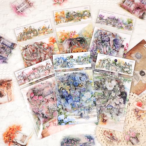 HJZHII 180 Blätter Garten Landschaft Scrapbook Zubehör,PET Scrapbooking Sticker,Vintage Flowers Scrapbook Stickers Blumengarten Thema Aesthetic Sticker Set für Diy Kunst Tagebuch Planer Album Notizbuc HJZHII 180 Blätter Garten Landschaft Scrapbook Zubehör,PET Scrapbooking Sticker,Vintage Flowers Scrapbook Stickers Blumengarten Thema Aesthetic Sticker Set für Diy Kunst Tagebuch Planer Album Notizbuc von HJZHII