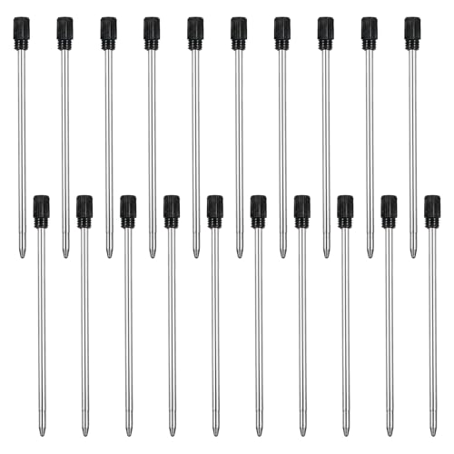 HJZHII 20 Stück 2,75 Zoll Kugelschreiberminen, 1 Mm Kugelschreiber Minen Mittlere Spitze Tintenmine Austauschbare Metallmine Mit Mittlerer Spitze Austauschbare Stiftminen(schwarz) von HJZHII
