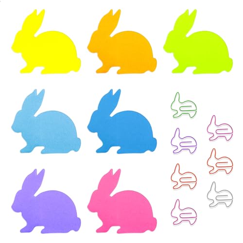 HJZHII 210 Blatt Niedliche Hasen Haftnotizen 7 Stück Büroklammern,Ostern Cartoon Tier Haftnotizen Index Tabs Hasenform Marker Flaggen Notizblöcke HJZHII 210 Blatt Niedliche Hasen Haftnotizen 7 Stück Büroklammern,Ostern Cartoon Tier Haftnotizen Index Tabs Hasenform Marker Flaggen Notizblöcke von HJZHII