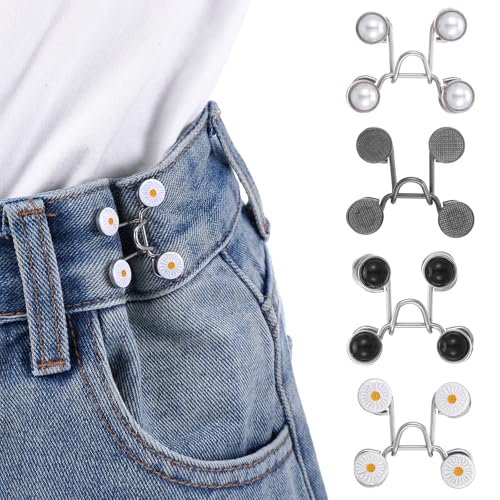 HJZHII 4 Paar Hosenbund Enger Machen, Verstellbare Jean KnopfnadelnHosen Enger Machen Clip Hosenbund Enger Machen Knöpfe Hosenknopf Zum Taillenspanner für Jean Hemdkleid Rock Freizeithose HJZHII 4 Paar Hosenbund Enger Machen, Verstellbare Jean KnopfnadelnHosen Enger Machen Clip Hosenbund Enger Machen Knöpfe Hosenknopf Zum Taillenspanner für Jean Hemdkleid Rock Freizeithose von HJZHII