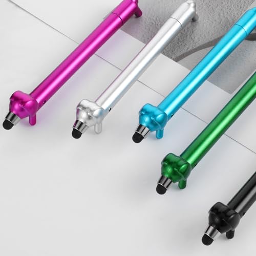HJZHII 5 Stück Kugelschreiber mit Touchpen,Kugelschreiber 2 In 1,Dachshund Hochwertig Kuli Metall Set Komisch Dackel Hund für Büro Haushalt von HJZHII