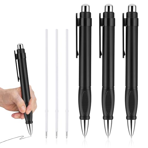 HJZHII 6 Stück 20cm Kugelschreiber Schwarz Set,3 Stück Ergonomische Kugelschreiber Mit 3 Nachfüllungen,Große Kugelschreiber Gewichtete Dicker Griff Bleistifte Extra Schreibstabilität Einfacher Stifte von HJZHII