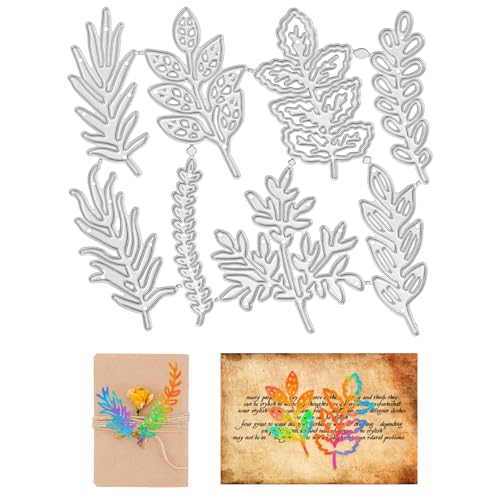 HJZHII 8 Stück Stanzformen, Metallblatt für Kartenherstellung, Blätter, Stanzschablonen, Stanzmaschine, Troqueladora Manualidades Maquina für DIY, Scrapbooking, Album, dekorative von HJZHII