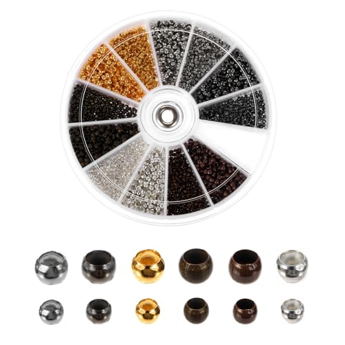 HJZHII Crimpperlen-Set, 6 Farben, 1,5 mm/2 mm, Mini-Kupferperlen, winzige, lose Quetschklemme, Endstopper, Platz für Halsketten, Ohrringe, Armbänder, Schmuck, Bastelbedarf, 3000 Stück HJZHII Crimpperlen-Set, 6 Farben, 1,5 mm/2 mm, Mini-Kupferperlen, winzige, lose Quetschklemme, Endstopper, Platz für Halsketten, Ohrringe, Armbänder, Schmuck, Bastelbedarf, 3000 Stück von HJZHII