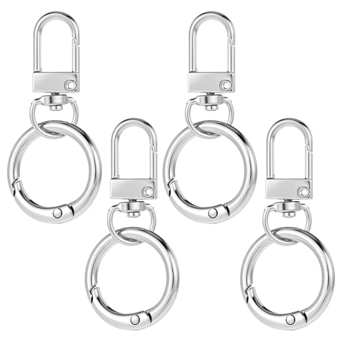 HJZHII Drehverschluss mit doppelter Öffnung, Metall, Drehgelenk, robust, Karabinerhaken, Schmuckverschlüsse, Schlüsselanhänger, Ringhaken für Geldbörsen, DIY, Handwerk, Schmuckverschlüsse von HJZHII