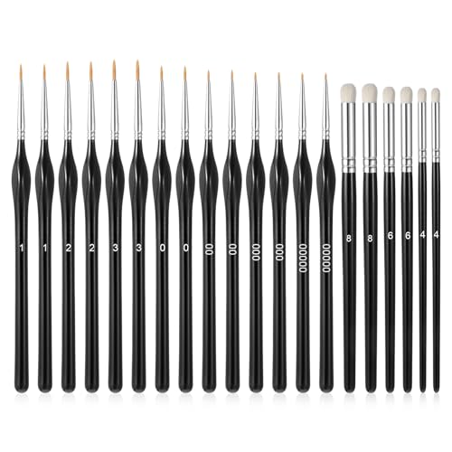 HJZHII Feine Detail Pinsel Set, 3 Dry Brush und 7 Feine Detailing Pinsel, Miniatur Pinsels Zeichenpinsel Pinselset für Nagelkunst, Acryl, Aquarell,Ölgemälde,Modellbau und Strichmalerei HJZHII Feine Detail Pinsel Set, 3 Dry Brush und 7 Feine Detailing Pinsel, Miniatur Pinsels Zeichenpinsel Pinselset für Nagelkunst, Acryl, Aquarell,Ölgemälde,Modellbau und Strichmalerei von HJZHII