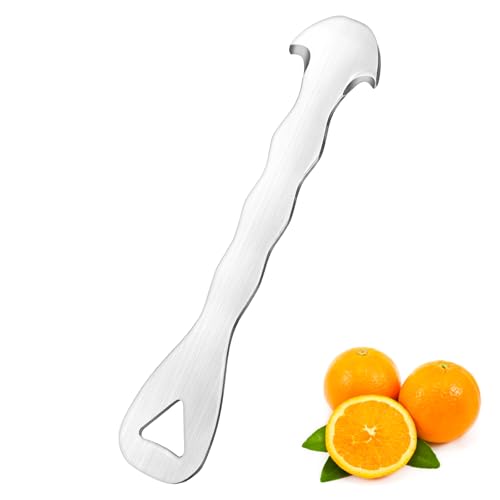 HJZHII Orangenschäler aus Edelstahl,Apfelsinenschäler Einfaches Schnelles Schälen Langer Griff Zitrusschäler Werkzeug Dreiecksschaufel Gezackte Schaufel Orangenschäler Kreative von HJZHII