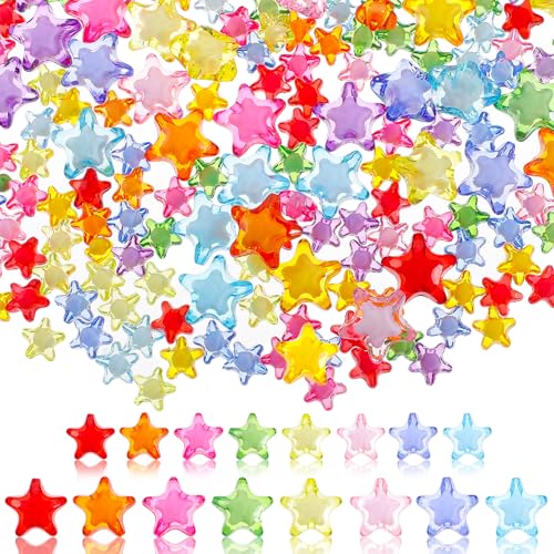 HJZHII Sternperlen, 240 Stück, 11,7 mm, 20 mm, 2 Größen, Acrylperlen, bunte Stern-Charms, Armbandherstellung, Kawaii, ästhetische Sterne für Schmuckherstellung, DIY HJZHII Sternperlen, 240 Stück, 11,7 mm, 20 mm, 2 Größen, Acrylperlen, bunte Stern-Charms, Armbandherstellung, Kawaii, ästhetische Sterne für Schmuckherstellung, DIY von HJZHII