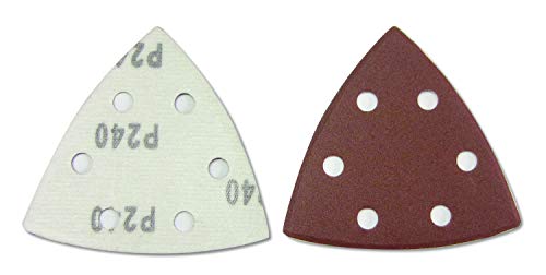 25 x HKB ® Schleifdreiecke, 93x93x93mm, 6-Loch für Delta-Schleifer, K240, Schleifmittel Korund, Hochwerige Profi-Qualität, feiner und riefenfreier Schliff, Hersteller HKB, Artikel-Nr. 201048 von HKB