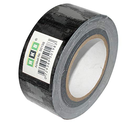 HKB ® 20 Rollen Panzerband Panzertape Klebeband Gewebeband Faser-Klebeband Gaffer-Tape Duct Tape, 50m X 50mm, schwarz, Hersteller, Artikel-Nr. 50198-20 von HKB