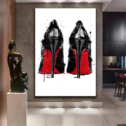 Diamond Painting Art Kits Art Painted High Heels 5D Diamond Painting Kits for Adults,DIY Round Full Drill Embroidery Paintings Pasted Pictures Arts Home Wall Decor80*100cm15D15 von HKFLD