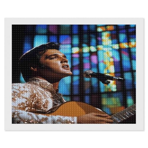 HKFLD Diamond Painting Art Kits，5D Diamond Painting Kits for Adults, Elvis Presley ，Painting Pictures Cross Stitch Arts Home Wall Decor40*50cm von HKFLD