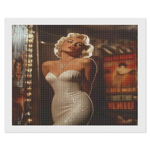 Diamond Painting Kits for Adults, 5D DIY Diamond Art Kits for Beginners Round Full Drill Diamond Painting for Home Wall Decoration Gift Marilyn Monroe/30 * 40cm von HKFLD