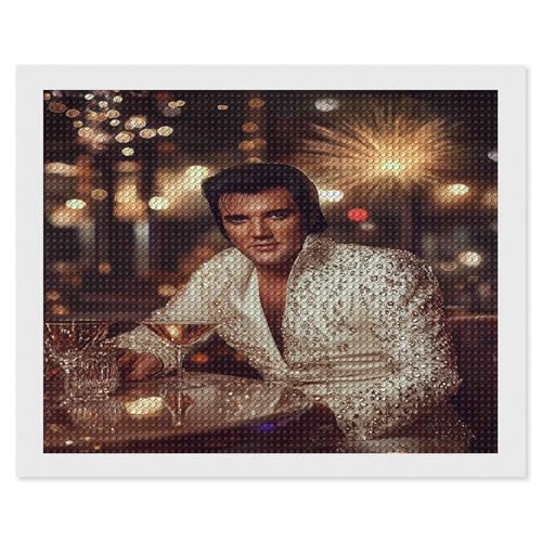 HKFLD Elvis Presley，Diamond Art for Adults- Diamond Art Kits for Adults,5D Gem Painting for Adults,Full Drill Paint by Diamonds,DIY Gem Art for Home Wall Decor Gifts 40 * 50cm von HKFLD