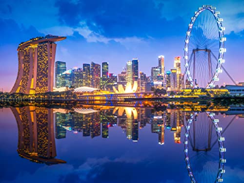 HKFLD Full Drill Singapore Night View DIY 5D Diamond Painting by Number Unique Kits Home Wall Decor 60x80cmKbG036 von HKFLD