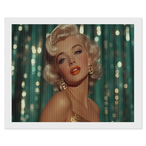 Pack 5D Diamond Painting Kits, Full Drill Diamond Marilyn Monroe, DIY Kids Adults Crystal Art Kits for Home Wall Decor ，50 * 60cm von HKFLD