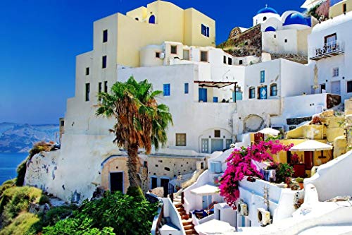 HKFLD Santorini in Greece DIY 5D Diamond Painting by Number Unique Kits Home Wall Decor Crystal Rhinestone Wall Decor Cross Stitch 40x50cm von HKFLD
