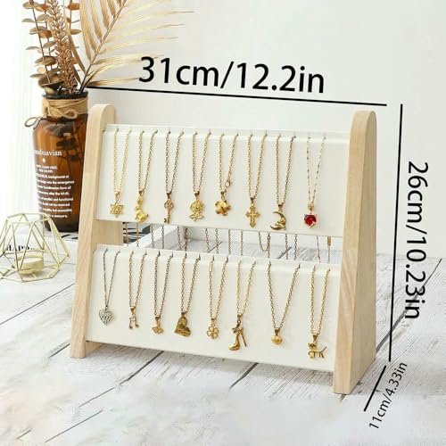 HKGYTRBN Schmuck-Organizer, schräge Form, Display, Halskette, Anhänger, Halter, Rack, Schaufenster, Tablett, 2 Ebenen HKGYTRBN Schmuck-Organizer, schräge Form, Display, Halskette, Anhänger, Halter, Rack, Schaufenster, Tablett, 2 Ebenen von HKGYTRBN