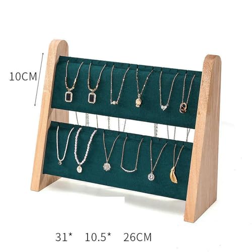 HKGYTRBN Schmuck-Organizer, schräge Form, Display, Halskette, Anhänger, Halter, Rack, Schaufenster, Tablett, 2 Ebenen HKGYTRBN Schmuck-Organizer, schräge Form, Display, Halskette, Anhänger, Halter, Rack, Schaufenster, Tablett, 2 Ebenen von HKGYTRBN