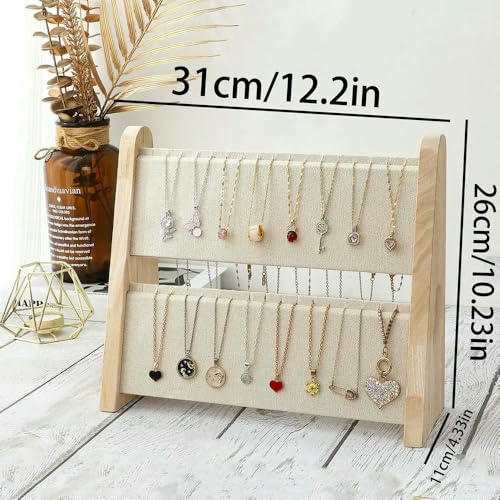 HKGYTRBN Schmuck-Organizer, schräge Form, Display, Halskette, Anhänger, Halter, Rack, Schaufenster, Tablett, 2 Ebenen HKGYTRBN Schmuck-Organizer, schräge Form, Display, Halskette, Anhänger, Halter, Rack, Schaufenster, Tablett, 2 Ebenen von HKGYTRBN