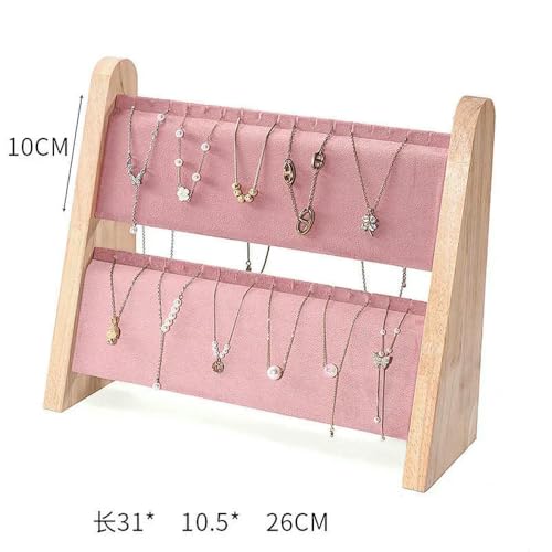 HKGYTRBN Schmuck-Organizer, schräge Form, Display, Halskette, Anhänger, Halter, Rack, Schaufenster, Tablett, 2 Ebenen HKGYTRBN Schmuck-Organizer, schräge Form, Display, Halskette, Anhänger, Halter, Rack, Schaufenster, Tablett, 2 Ebenen von HKGYTRBN