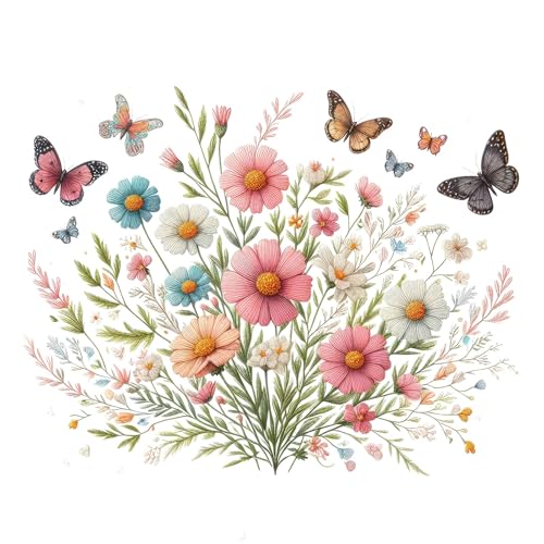 HKLIOPU Kreuzstich Set Vorgedruckt Blumen Schmetterlinge,11CT Kreuzstich Stickpackung flower Cross Stitch Embroidery Kit Stickset Sticken Set Erwachsene Anfänger 40x40cm HKLIOPU Kreuzstich Set Vorgedruckt Blumen Schmetterlinge,11CT Kreuzstich Stickpackung flower Cross Stitch Embroidery Kit Stickset Sticken Set Erwachsene Anfänger 40x40cm von HKLIOPU