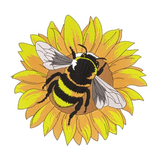 HKLIOPU Kreuzstich Stickpackung 11CT Sticken Set Bienen und Blumen Erwachsene Kreuzstich,DIY Stickbilder Vorgedruckt Kreuzstich für Anfänger Home Decor 30x30cm (LZ187) von HKLIOPU