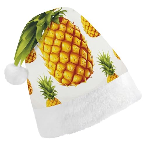 HKMNTGD Personalisierte Weihnachtsmannmütze, weicher Plüsch, individuelle Weihnachtsmannmütze, Ananas auf weißem Hintergrund, bedruckt, Weihnachtsmützen für Erwachsene HKMNTGD Personalisierte Weihnachtsmannmütze, weicher Plüsch, individuelle Weihnachtsmannmütze, Ananas auf weißem Hintergrund, bedruckt, Weihnachtsmützen für Erwachsene von HKMNTGD