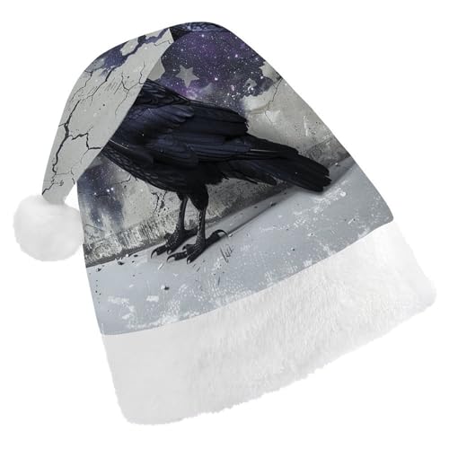 HKMNTGD Personalisierte Weihnachtsmannmütze, weicher Plüsch, individuelle Weihnachtsmannmütze, Krähe auf dem Boden, bedruckte Weihnachtsmützen für Erwachsene HKMNTGD Personalisierte Weihnachtsmannmütze, weicher Plüsch, individuelle Weihnachtsmannmütze, Krähe auf dem Boden, bedruckte Weihnachtsmützen für Erwachsene von HKMNTGD