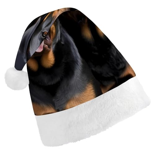 HKMNTGD Personalisierte Weihnachtsmannmütze, weicher Plüsch, individuelle Weihnachtsmannmütze, Rottweiler-Tapete, bedruckt, Weihnachtsmützen für Erwachsene HKMNTGD Personalisierte Weihnachtsmannmütze, weicher Plüsch, individuelle Weihnachtsmannmütze, Rottweiler-Tapete, bedruckt, Weihnachtsmützen für Erwachsene von HKMNTGD