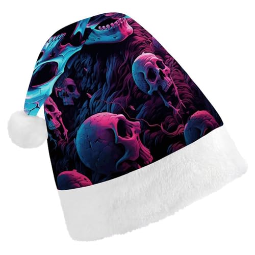 HKMNTGD Personalisierte Weihnachtsmannmütze, weicher Plüsch, individuelle Weihnachtsmannmütze, farbige Totenkopf-Bilder, bedruckt, Weihnachtsmützen für Erwachsene HKMNTGD Personalisierte Weihnachtsmannmütze, weicher Plüsch, individuelle Weihnachtsmannmütze, farbige Totenkopf-Bilder, bedruckt, Weihnachtsmützen für Erwachsene von HKMNTGD