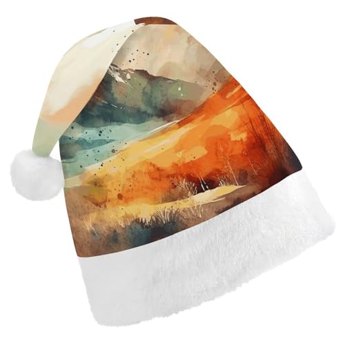 HKMNTGD Personalisierte Weihnachtsmannmütze, weicher Plüsch, personalisierbar, Berge und Sonne, bedruckte Weihnachtsmützen für Erwachsene HKMNTGD Personalisierte Weihnachtsmannmütze, weicher Plüsch, personalisierbar, Berge und Sonne, bedruckte Weihnachtsmützen für Erwachsene von HKMNTGD
