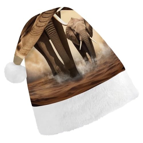 HKMNTGD Personalisierte Weihnachtsmannmütze, weicher Plüsch, personalisierbar, Elefanten-Druck, Weihnachtsmützen für Erwachsene HKMNTGD Personalisierte Weihnachtsmannmütze, weicher Plüsch, personalisierbar, Elefanten-Druck, Weihnachtsmützen für Erwachsene von HKMNTGD