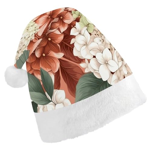 HKMNTGD Personalisierte Weihnachtsmannmütze, weicher Plüsch, personalisierbar, Hortensien, bedruckt, Weihnachtsmützen für Erwachsene HKMNTGD Personalisierte Weihnachtsmannmütze, weicher Plüsch, personalisierbar, Hortensien, bedruckt, Weihnachtsmützen für Erwachsene von HKMNTGD