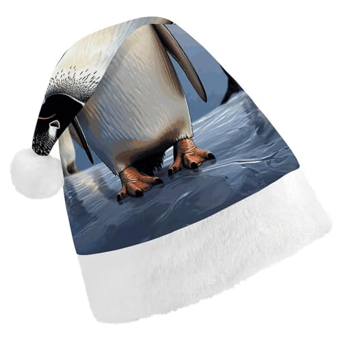 HKMNTGD Personalisierte Weihnachtsmannmütze, weicher Plüsch, personalisierbar, Pinguin-Druck, Weihnachtsmützen für Erwachsene HKMNTGD Personalisierte Weihnachtsmannmütze, weicher Plüsch, personalisierbar, Pinguin-Druck, Weihnachtsmützen für Erwachsene von HKMNTGD