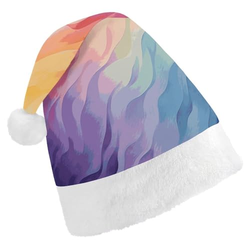 HKMNTGD Personalisierte Weihnachtsmannmütze, weicher Plüsch, personalisierbar, Regenbogen-Druck, Weihnachtsmützen für Erwachsene HKMNTGD Personalisierte Weihnachtsmannmütze, weicher Plüsch, personalisierbar, Regenbogen-Druck, Weihnachtsmützen für Erwachsene von HKMNTGD