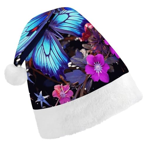 HKMNTGD Personalisierte Weihnachtsmannmütze, weicher Plüsch, personalisierbar, Weihnachtsmannmütze, Schönheitsschmetterling, bedruckt, Weihnachtsmützen für Erwachsene HKMNTGD Personalisierte Weihnachtsmannmütze, weicher Plüsch, personalisierbar, Weihnachtsmannmütze, Schönheitsschmetterling, bedruckt, Weihnachtsmützen für Erwachsene von HKMNTGD