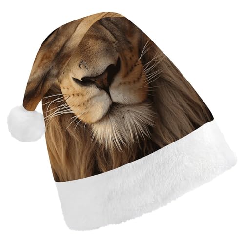 HKMNTGD Personalisierte Weihnachtsmannmütze, weicher Plüsch, personalisierbar, afrikanischer Löwenkopf, bedruckt, Weihnachtsmützen für Erwachsene HKMNTGD Personalisierte Weihnachtsmannmütze, weicher Plüsch, personalisierbar, afrikanischer Löwenkopf, bedruckt, Weihnachtsmützen für Erwachsene von HKMNTGD