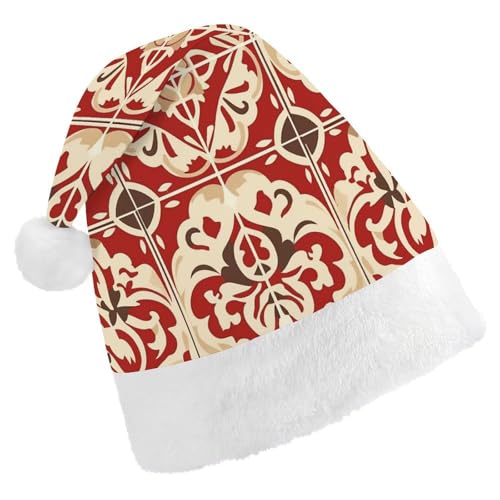 HKMNTGD Personalisierte Weihnachtsmannmütze, weicher Plüsch, personalisierbar, in Rot und Beige bedruckt, Weihnachtsmützen für Erwachsene HKMNTGD Personalisierte Weihnachtsmannmütze, weicher Plüsch, personalisierbar, in Rot und Beige bedruckt, Weihnachtsmützen für Erwachsene von HKMNTGD